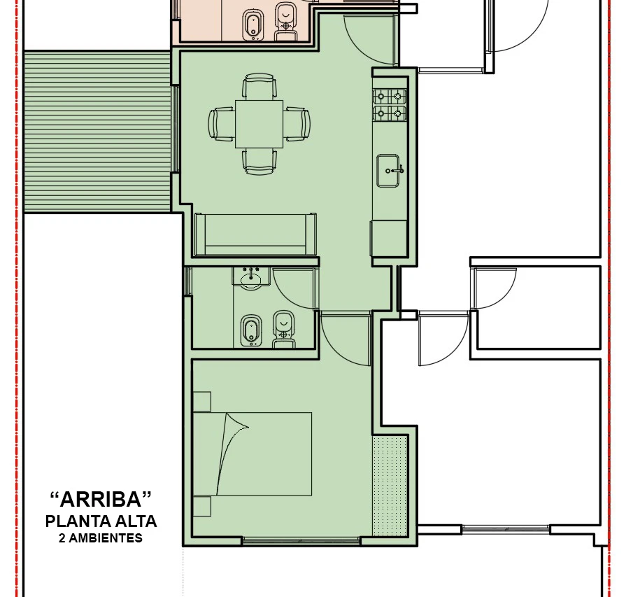 2 PH en Planta Alta - Dto. tipo casa para 3/4 pers.  en San Bernardo foto 4